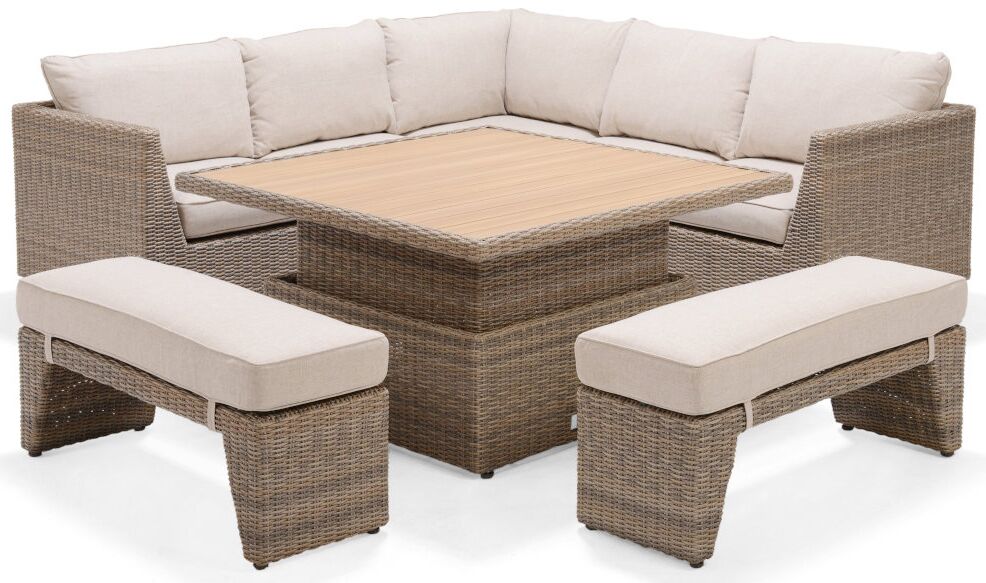 LifestyleGarden Bermuda Casual Corner Set including Stools in Natural