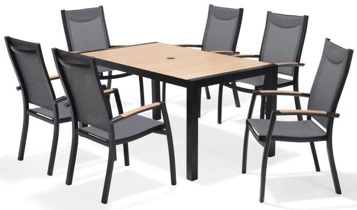 LifestyleGarden Panama 6 Seat Stacking Dining Set - Weathernet