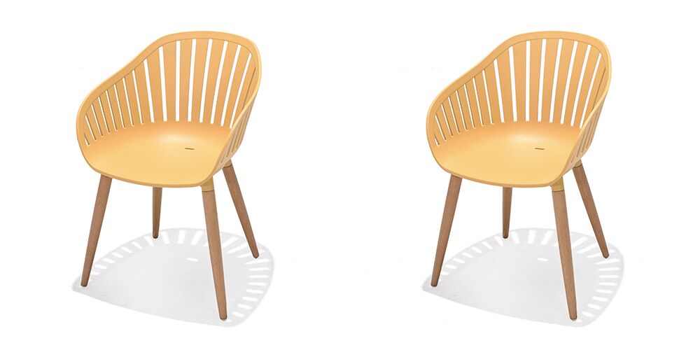 LifestyleGarden Nassau DuraOcean Pair of Dining Chairs - Yellow