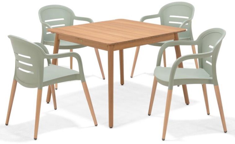 LifestyleGarden Onyx 4 Seat Dining Set Green