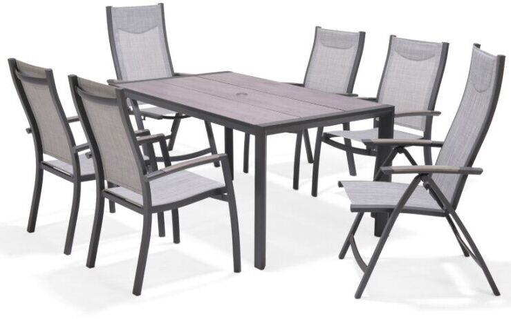 LifestyleGarden Urbanite Panama Dark 6 Seat Mixed Dining Set