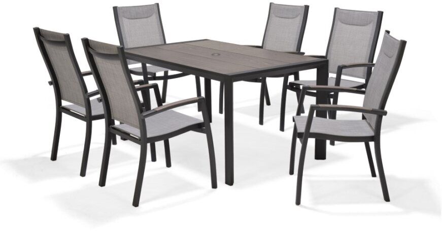 LifestyleGarden Urbanite Panama Dark 6 Seat Stacking Dining Set