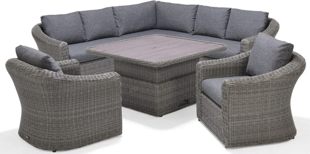 LifestyleGarden Martinique Grey Casual Corner Dining Chair Set