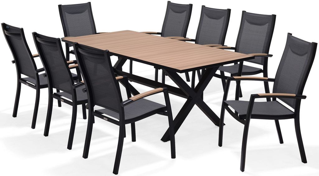 LifestyleGarden Panama 8 Seat Stacking Dining Set - Weathernet