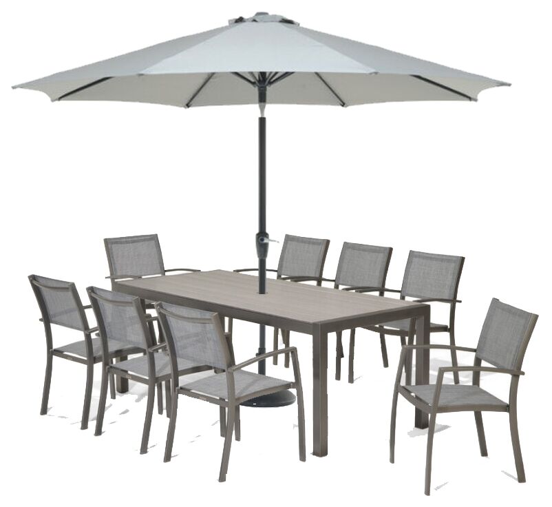 LifestyleGarden Solana 8 Seat Dining Set including Parasol and Base