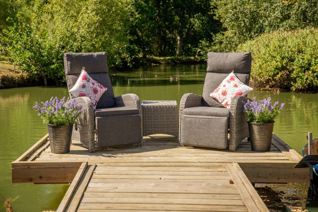 LifestyleGarden Bermuda Reclining Companion Set in Grey