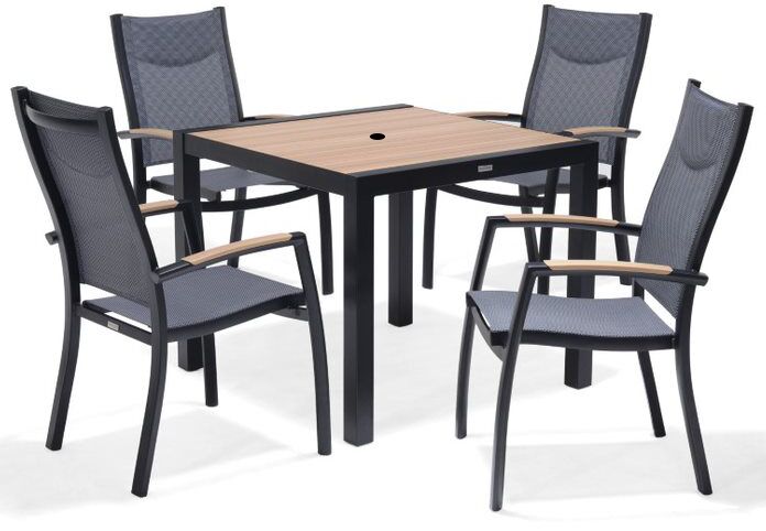 LifestyleGarden Panama 4 Seat Stacking Dining Set - Weathernet