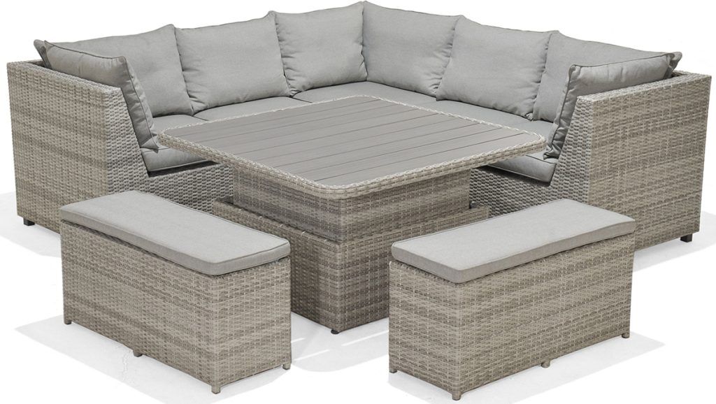 LifestyleGarden Aruba Casual Corner Dining Bench Set