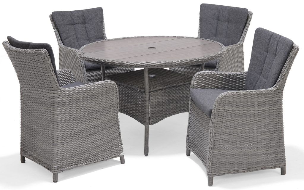 LifestyleGarden Martinique Grey 4 Seat Dining Set