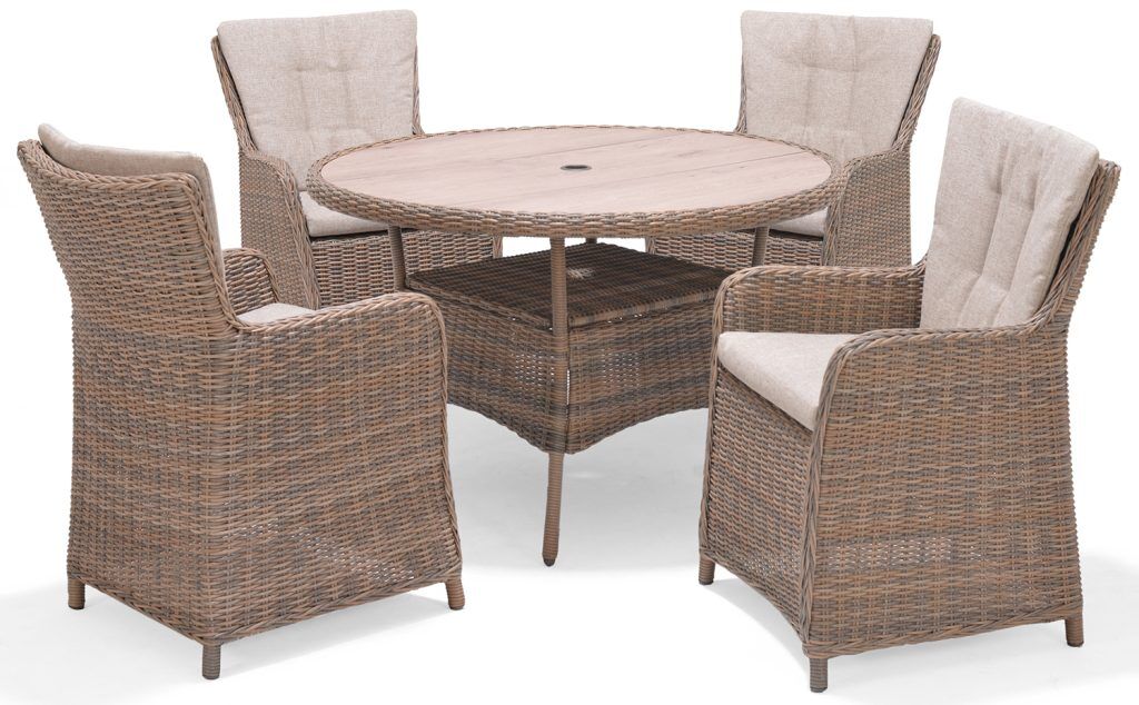 LifestyleGarden Martinique Natural 4 Seat Dining Set