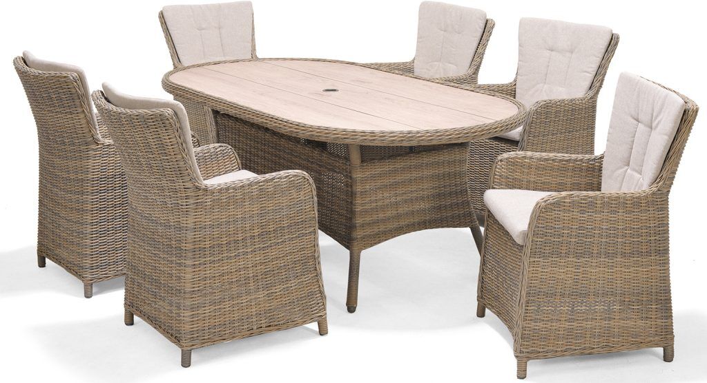 LifestyleGarden Martinique Natural 6 Seat Dining Set