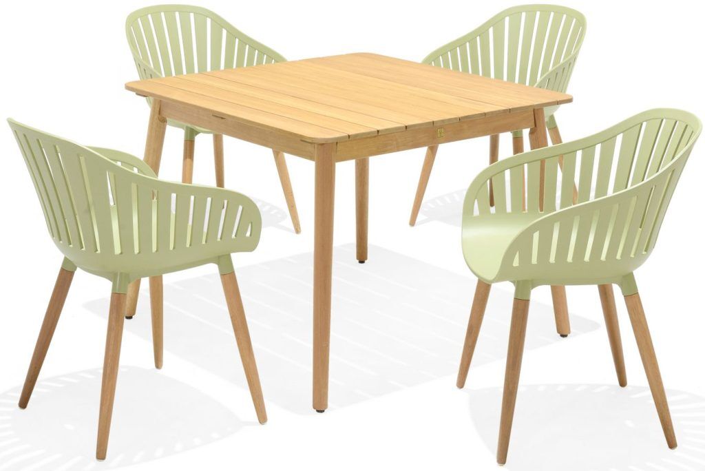 LifestyleGarden Nassau DuraOcean 4 Seat Square Dining Set - Green