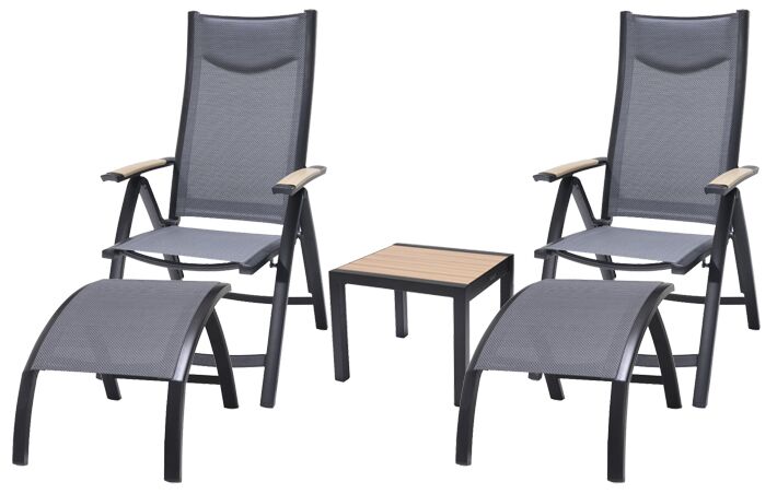 LifestyleGarden Panama Reclining Companion Set with Stools