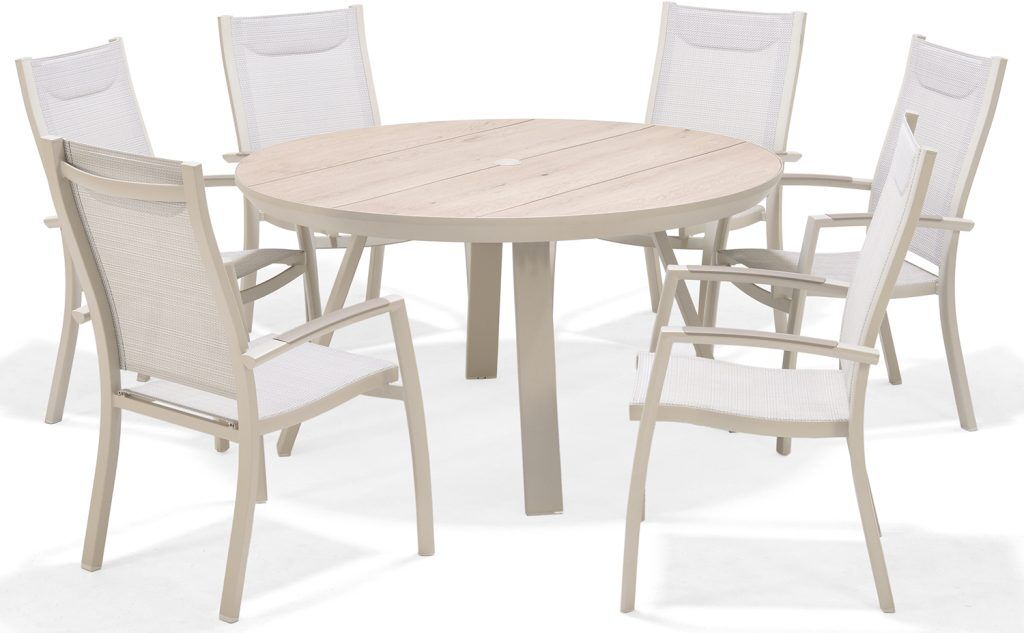 LifestyleGarden Urbanite Panama Sand 6 Seat Round Dining Set